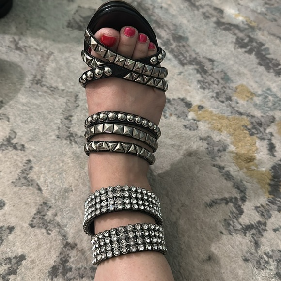 Jeffrey Campbell Ibiza Mel Studded Rhinestone back zip heels - Picture 5 of 5